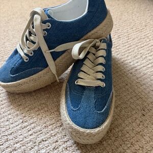 DENIM SNEAKERS SIZE 7 NWT